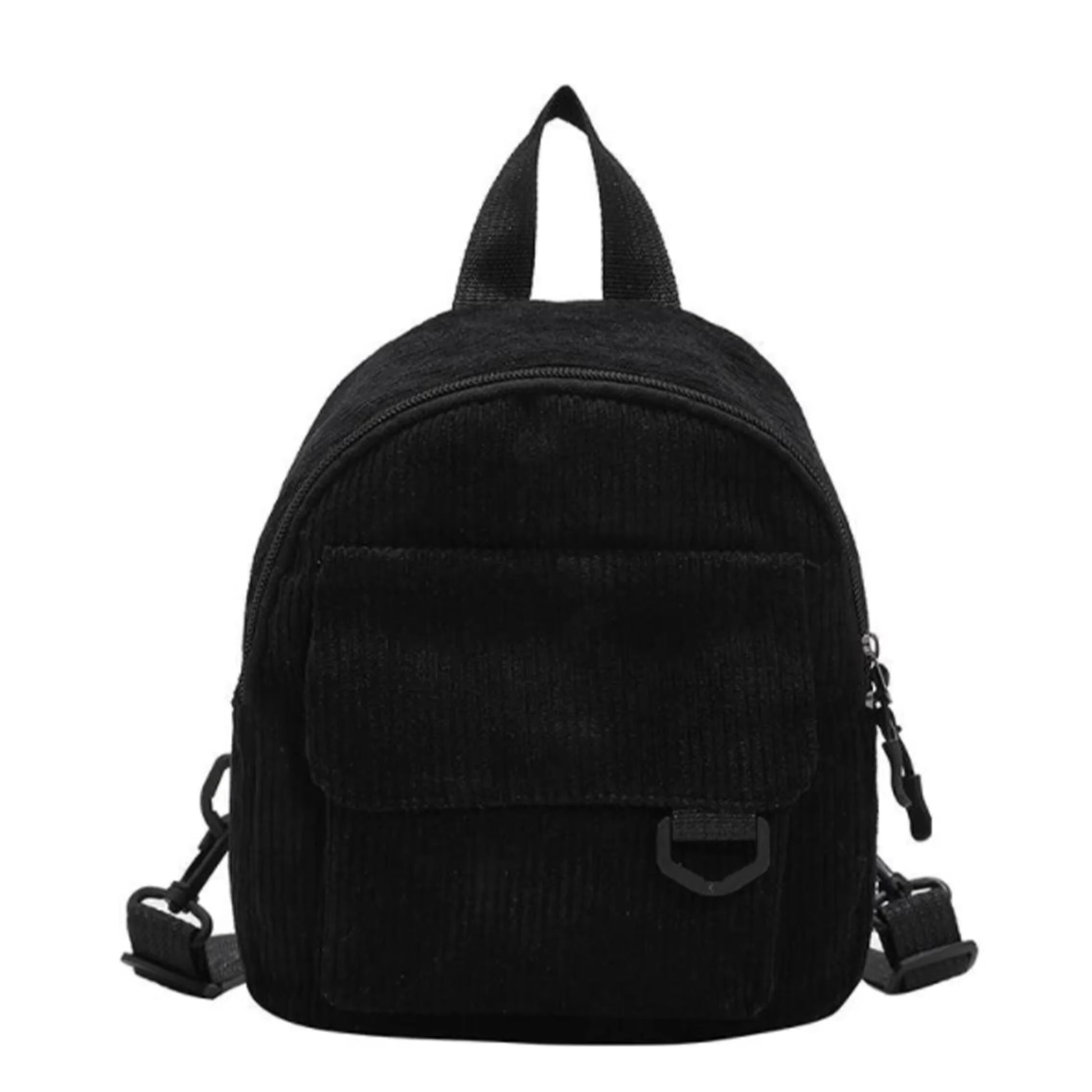 Minimalist and Versatile Striped Velvet Mini Backpack Students and Women for Leisure Travel