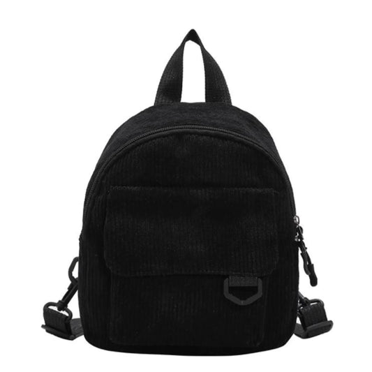 Minimalist and Versatile Striped Velvet Mini Backpack Students and Women for Leisure Travel